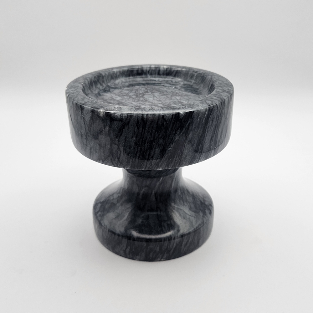 Vintage 80s Heavy Gray/White Swirls Candle Holder Home Decor